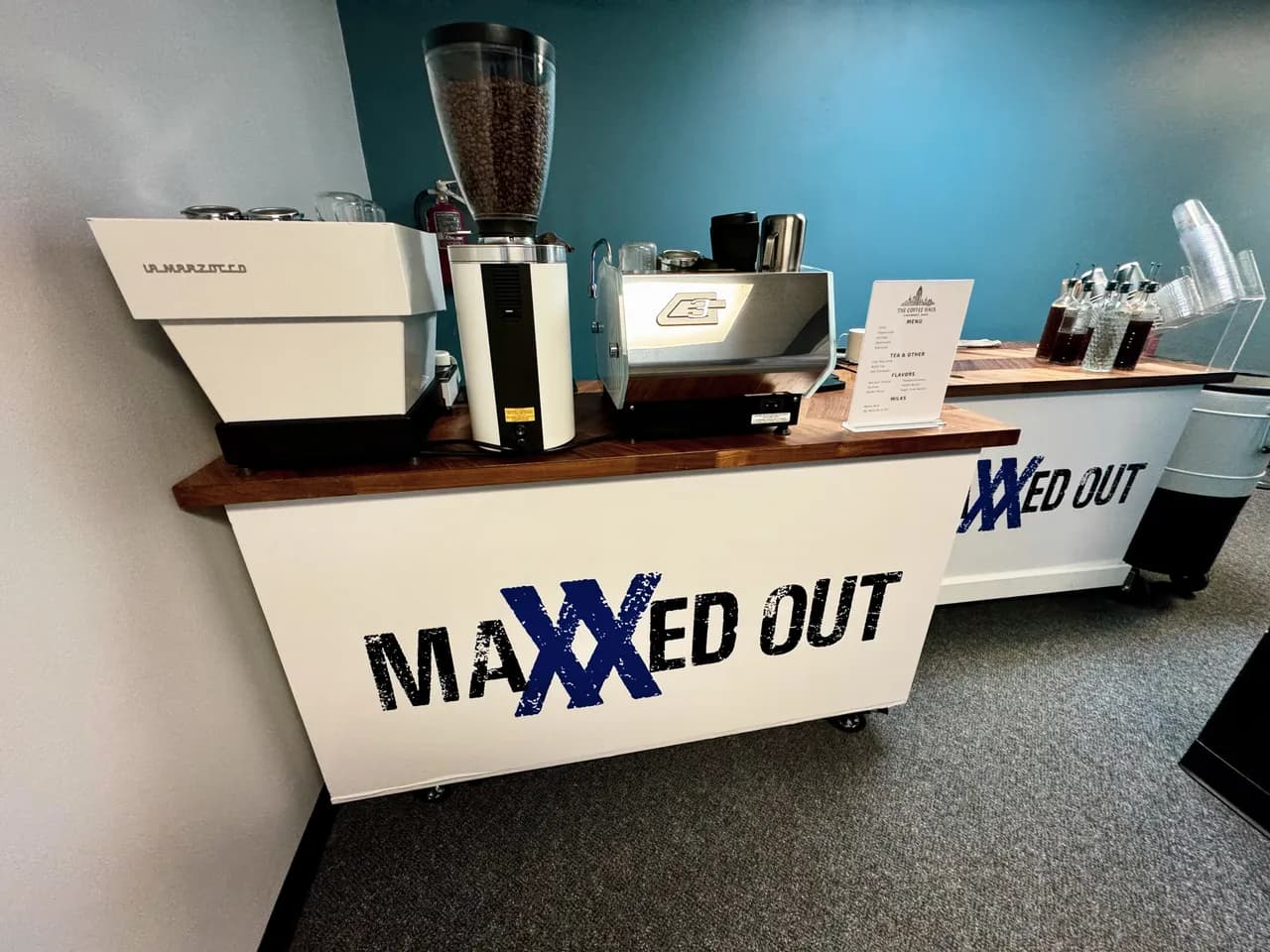 Coffee cart custom-wrapped with MaXXed Out branding for a brand activation event